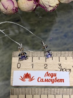 *Пусеты Танзанит цв Белое арт. С1173-228-121 вес 2,29 г - фото 130708 *Пусеты Танзанит цв Белое арт. С1173-228-121 вес 2,29 г - фото 130708