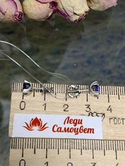 *Пусеты Танзанит цв Белое арт. С1173-228-121 вес 2,29 г - фото 130709 *Пусеты Танзанит цв Белое арт. С1173-228-121 вес 2,29 г - фото 130709