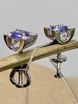 *Пусеты Танзанит цв Белое арт. С1173-228-121 вес 2,29 г - фото 130710 *Пусеты Танзанит цв Белое арт. С1173-228-121 вес 2,29 г - фото 130710