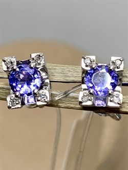 *Пусеты Танзанит цв Белое арт. С1173-228-121 вес 2,29 г - фото 130713 *Пусеты Танзанит цв Белое арт. С1173-228-121 вес 2,29 г - фото 130713