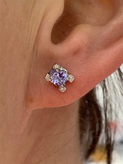 *Пусеты Танзанит цв Белое арт. С1173-228-121 вес 2,29 г - фото 130799 *Пусеты Танзанит цв Белое арт. С1173-228-121 вес 2,29 г - фото 130799