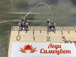 *Пусеты Танзанит цв Белое арт. С1173-228-121 вес 2,29 г - фото 130801 *Пусеты Танзанит цв Белое арт. С1173-228-121 вес 2,29 г - фото 130801