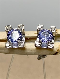 *Пусеты Танзанит цв Белое арт. С1173-228-121 вес 2,29 г - фото 130804 *Пусеты Танзанит цв Белое арт. С1173-228-121 вес 2,29 г - фото 130804