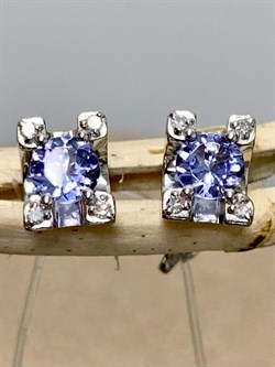 *Пусеты Танзанит цв Белое арт. С1173-228-121 вес 2,29 г - фото 130808 *Пусеты Танзанит цв Белое арт. С1173-228-121 вес 2,29 г - фото 130808