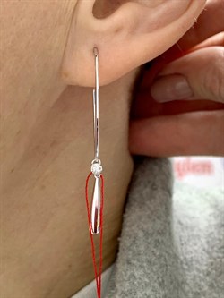 *Серьги Петли Белый бр цв Белое арт. 23717-200-286 вес около 3,04 г - фото 130947