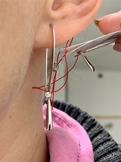 *Серьги Петли Белый бр цв Белое арт. 23717-200-286 вес около 3,04 г - фото 130949