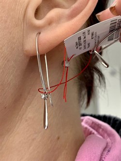 *Серьги Петли Белый бр цв Белое арт. 23717-200-286 вес около 3,04 г - фото 130950