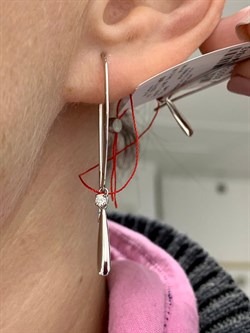 *Серьги Петли Белый бр цв Белое арт. 23717-200-286 вес около 3,04 г - фото 130951