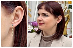 *Серьги Пусеты Апатит огранка 3мм Белый Бр цв Лимонное арт. 24167-343-633 (вес около 3,27 г) - фото 130967 *Серьги Пусеты Апатит огранка 3мм Белый Бр цв Лимонное арт. 24167-343-633 (вес около 3,27 г) - фото 130967