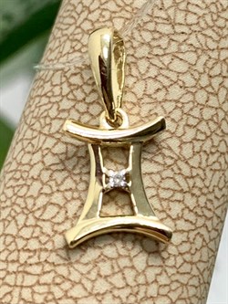 *Подвеска Близнецы Белый Бр цв Лимонное арт. 34211-300-787 вес 0,44 г - фото 130987 *Подвеска Близнецы Белый Бр цв Лимонное арт. 34211-300-787 вес 0,44 г - фото 130987