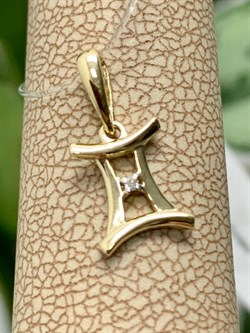 *Подвеска Близнецы Белый Бр цв Лимонное арт. 34211-300-787 вес 0,44 г - фото 130988 *Подвеска Близнецы Белый Бр цв Лимонное арт. 34211-300-787 вес 0,44 г - фото 130988