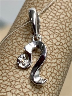 *Подвеска Лев Белый Бр цв Белое арт. 34214-200-869 вес 0,44 г - фото 131031