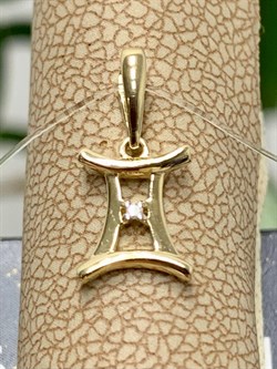 *Подвеска Близнецы Белый Бр цв Лимонное арт. 34211-300-787 вес 0,44 г - фото 131038 *Подвеска Близнецы Белый Бр цв Лимонное арт. 34211-300-787 вес 0,44 г - фото 131038