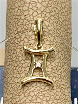 *Подвеска Близнецы Белый Бр цв Лимонное арт. 34211-300-787 вес 0,44 г - фото 131039 *Подвеска Близнецы Белый Бр цв Лимонное арт. 34211-300-787 вес 0,44 г - фото 131039