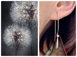 *Серьги Петли Белый бр цв Белое арт. 23717-200-286 вес около 3,04 г - фото 131055