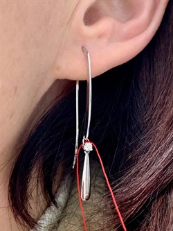 *Серьги Петли Белый бр цв Белое арт. 23717-200-286 вес около 3,04 г - фото 131056