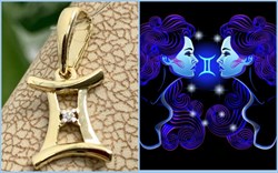 *Подвеска Близнецы Белый Бр цв Лимонное арт. 34211-300-787 вес 0,44 г - фото 131082 *Подвеска Близнецы Белый Бр цв Лимонное арт. 34211-300-787 вес 0,44 г - фото 131082