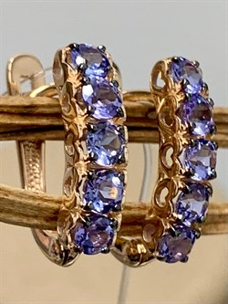 *Серьги  Орхидея Танзанит Африка цв Красное арт. С1216-108-949 вес 2,62 г - фото 131650