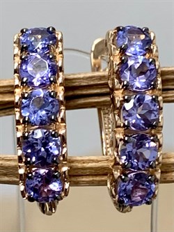 *Серьги  Орхидея Танзанит Африка цв Красное арт. С1216-108-949 вес 2,62 г - фото 131652