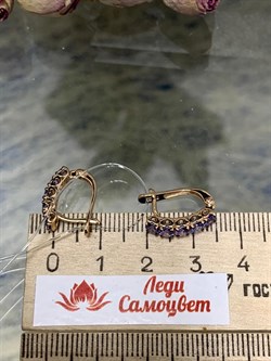 *Серьги  Орхидея Танзанит Африка цв Красное арт. С1216-108-949 вес 2,62 г - фото 131653