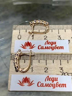 *Серьги  Орхидея Танзанит Африка цв Красное арт. С1216-108-949 вес 2,62 г - фото 131654