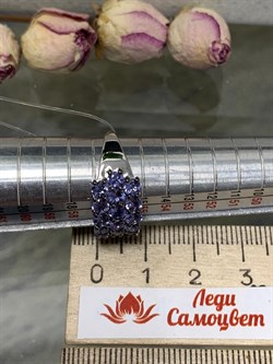 *Кольцо р.18 Орхидея Танзанит Африка цв Белое арт. К0837-208-013 вес 3 г - фото 131658 *Кольцо р.18 Орхидея Танзанит Африка цв Белое арт. К0837-208-013 вес 3 г - фото 131658