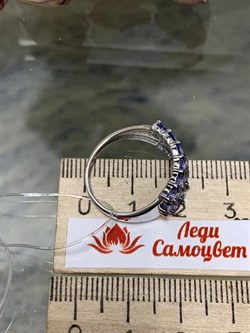 *Кольцо р.18 Орхидея Танзанит Африка цв Белое арт. К0837-208-013 вес 3 г - фото 131662 *Кольцо р.18 Орхидея Танзанит Африка цв Белое арт. К0837-208-013 вес 3 г - фото 131662