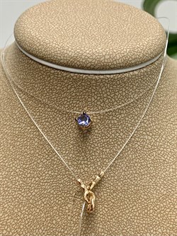 *Колье р.40 Танзанит Африка цв Красное арт. Л0606-108-640 вес 0,7 г - фото 131684 *Колье р.40 Танзанит Африка цв Красное арт. Л0606-108-640 вес 0,7 г - фото 131684