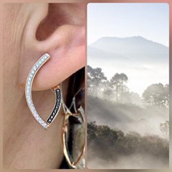 *Серьги Бриллиант Микс День и Ночь цв Красное арт. С1334-125-059 вес 3,36 г - фото 131699