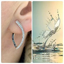 *Серьги Бриллиант Микс День и Ночь цв Красное арт. С1334-125-059 вес 3,36 г - фото 131700