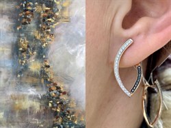 *Серьги Бриллиант Микс День и Ночь цв Красное арт. С1334-125-059 вес 3,36 г - фото 131701