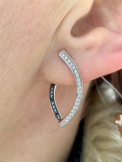 *Серьги Бриллиант Микс День и Ночь цв Красное арт. С1334-125-059 вес 3,36 г - фото 131702