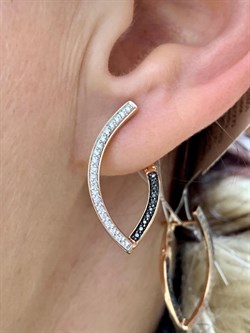 *Серьги Бриллиант Микс День и Ночь цв Красное арт. С1334-125-059 вес 3,36 г - фото 131703