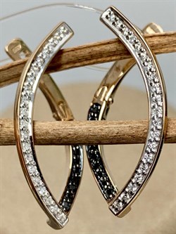 *Серьги Бриллиант Микс День и Ночь цв Красное арт. С1334-125-059 вес 3,36 г - фото 131705