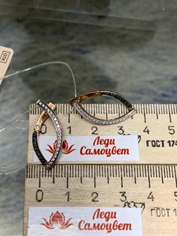 *Серьги Бриллиант Микс День и Ночь цв Красное арт. С1334-125-059 вес 3,36 г - фото 131708