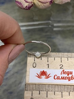 *Кольцо р.18Белый бр цв Белое арт. 12264-200-857 вес 0,67 г - фото 131822