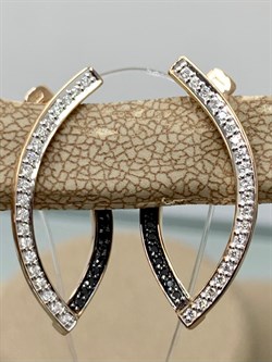 *Серьги Бриллиант Микс День и Ночь цв Красное арт. С1334-125-059 вес 3,36 г - фото 131913