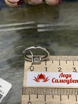 *Кольцо р.16,5 Белый бр цв Белое арт. 13383-200-293 вес 1,74 г - фото 131937