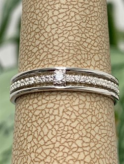 *Кольцо р.18 Белый бр цв Белое арт. 11929-200-762 вес 2,49 г - фото 131955