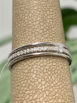 *Кольцо р.18 Белый бр цв Белое арт. 11929-200-762 вес 2,49 г - фото 131956