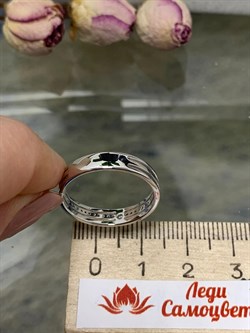 *Кольцо р.18 Белый бр цв Белое арт. 11929-200-762 вес 2,49 г - фото 131960