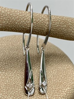 *Серьги Петли Белый бр цв Белое арт. 23672-200-324 вес 2,66 г - фото 132032