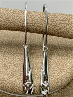 *Серьги Петли Белый бр цв Белое арт. 23672-200-324 вес 2,66 г - фото 132033