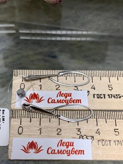 *Серьги Петли Белый бр цв Белое арт. 23672-200-324 вес 2,66 г - фото 132035