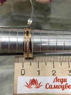 *Кольцо р.17,5 Белый Бр цв Красное арт. 13815-100-276 (вес 2,77 г) - фото 132060