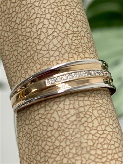 *Кольцо р.17,5 Белый Бр цв Красное арт. 13815-100-276 (вес 2,77 г) - фото 132063