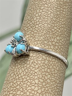 *Кольцо р.18  Бирюза Аризона цв Белое арт. 14563-212-041 (вес 1,17 г) - фото 132161 *Кольцо р.18  Бирюза Аризона цв Белое арт. 14563-212-041 (вес 1,17 г) - фото 132161