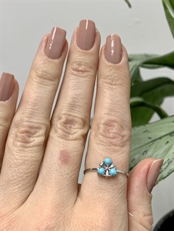 *Кольцо р.18  Бирюза Аризона цв Белое арт. 14563-212-041 (вес 1,17 г) - фото 132164 *Кольцо р.18  Бирюза Аризона цв Белое арт. 14563-212-041 (вес 1,17 г) - фото 132164