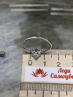 *Кольцо р.18  Бирюза Аризона цв Белое арт. 14563-212-041 (вес 1,17 г) - фото 132165 *Кольцо р.18  Бирюза Аризона цв Белое арт. 14563-212-041 (вес 1,17 г) - фото 132165