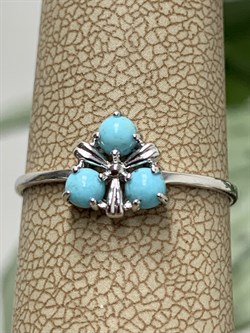 *Кольцо р.18  Бирюза Аризона цв Белое арт. 14563-212-041 (вес 1,17 г) - фото 132166 *Кольцо р.18  Бирюза Аризона цв Белое арт. 14563-212-041 (вес 1,17 г) - фото 132166